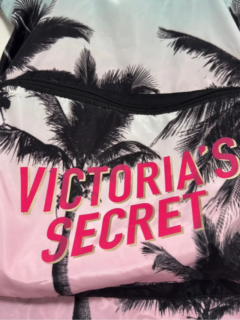 Victoria's Secret Backpack Packable Book Bag Travel Zip Closure Adjustable Strap